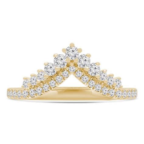 0 38 CTW Round Diamond Two Row Tiara Shared Prong Semi Eternity