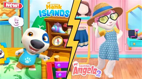 My Talking Hank 2 Islands VS My Talking Angela 2 Gameplay Android IOS