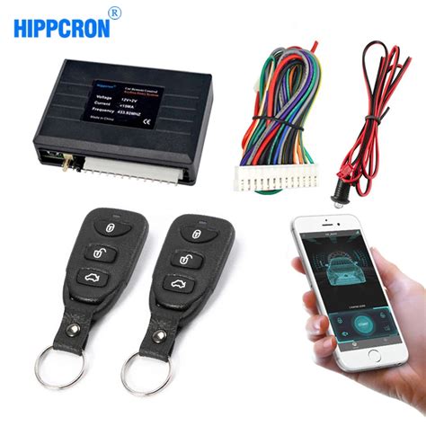 Universal Car Alarm Systems Auto Remote Central Kit Door Lock Keyless App With Remote Contr