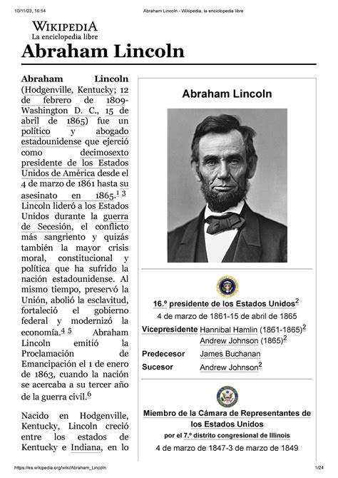 Abraham Lincoln Biografía Abraham Lincoln 16 º presidente de los