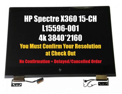 L15596 001 Hp Spectre X360 15 Ch004na 15t Ch000 15 6 Lcd Hinge Up Touch Screen