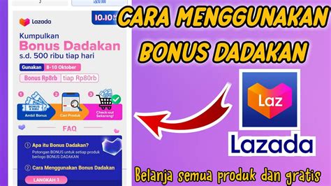 CARA MENGGUNAKAN SALDO BONUS DADAKAN LAZADA YouTube