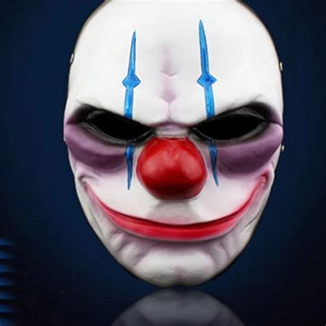 Halloween Horror Scary Clown Robbery Resin Mask Payday2 Game Heist Joker Chains Masks Cosplay ...