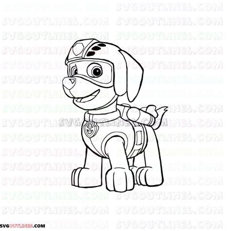 Zuma Paw Patrol Outline Svg Dxf Eps Pdf Png Cricut Cutting Etsy The