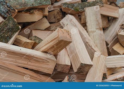 Chopped Oak Wood Firewood Stock Image Image Of Biofuel 232625055