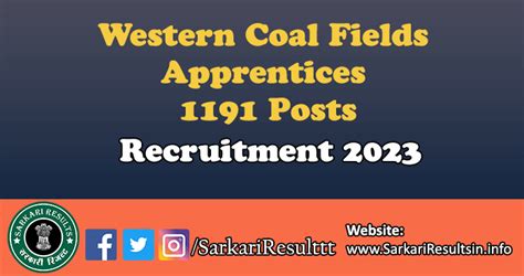 Western Coal Fields WCL Various Trade Apprentices Recruitment 2023