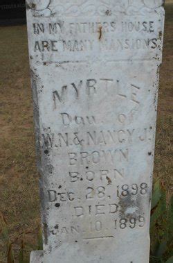 Myrtle Brown (1898-1899) - Find a Grave Memorial