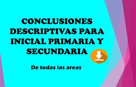 Ejemplos De Conclusiones Descriptivas Para Inicial Primaria Y Themelower