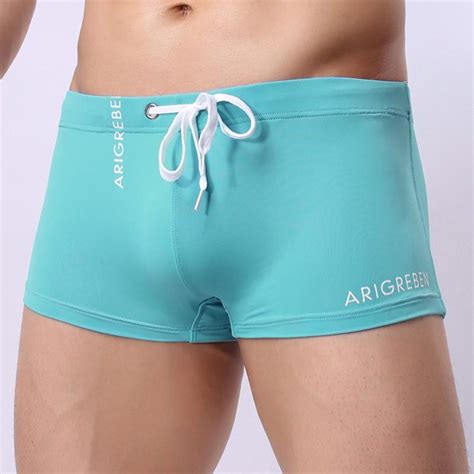 Danhjin Mens Swim Trunk Square Leg Swim Briefs Solid Swimsuit Athletic