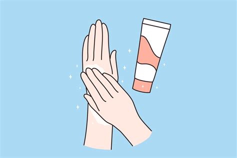 Skincare Hand Cream Concept Human Hands Applying Moisturizing Hand