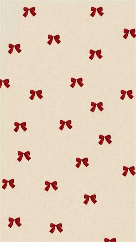 Red Bows On White Background For Wallpaper