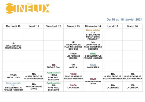 programme Cinélux