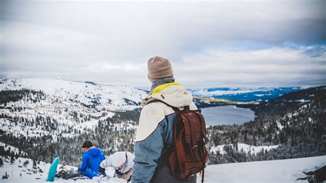 Banco De Imagens Pessoa Montanha Neve Inverno Caminhada Lago