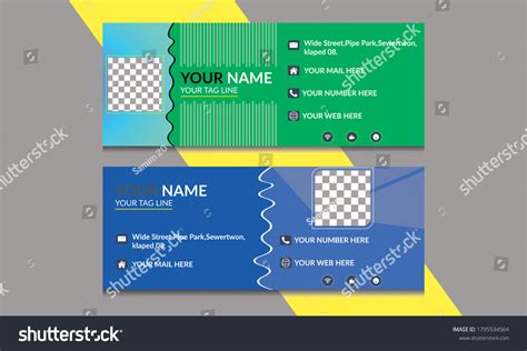 Set Modern Email Signature Templates Stock Vector Royalty Free