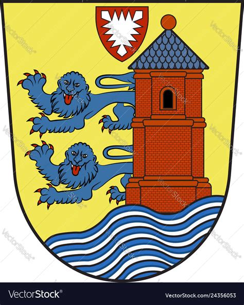 Coat Of Arms Flensburg In Schleswig Holstein Vector Image