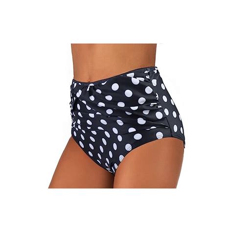 Rayson Donna Costumi Da Bagno Bikini Fondo Ruched Vita Alta