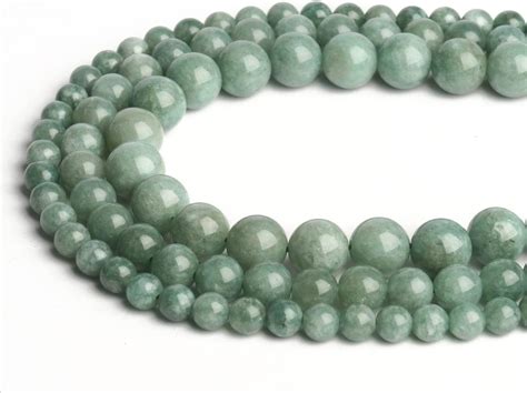 35pcs 10mm Burmese Jade Beads Natural Gemstone Beads Round