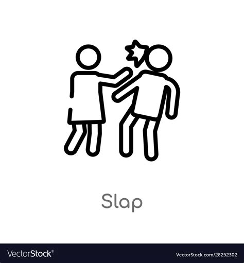 Outline Slap Icon Isolated Black Simple Line Vector Image