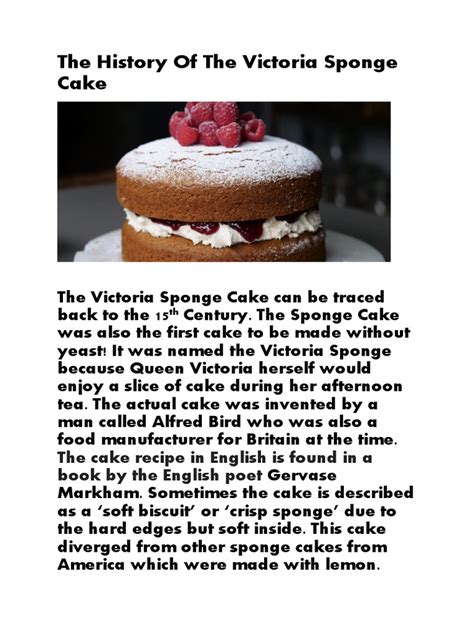 The History of The Victoria Sponge Cake | PDF