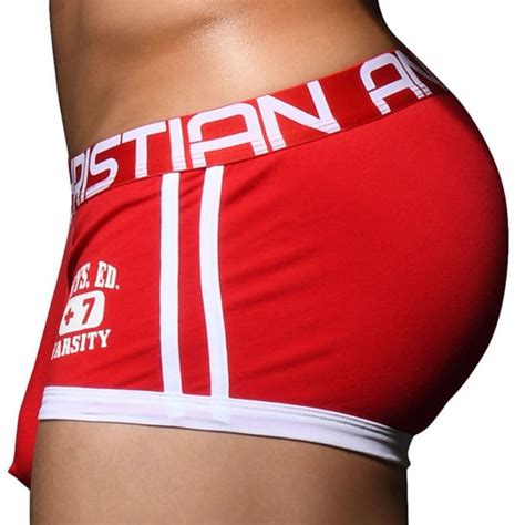 Andrew Christian Almost Naked Phys Ed Varsity Trunks Red INDERWEAR