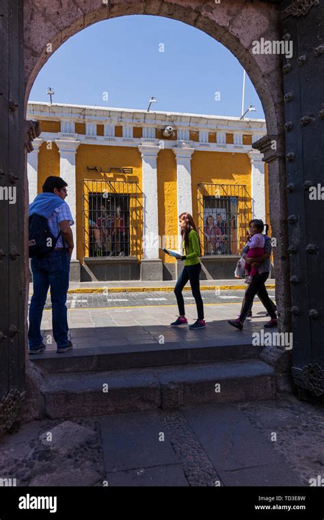 Looking Out The Arched Entrance To The Monasterio De Santa Catalina