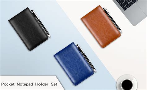 Xhwykzz 7 Pcs Small Pocket Notepad Holder Set With Pen Mini Portable