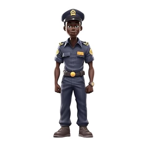 Premium Ai Image 3d Rendering Of A Black African American Police