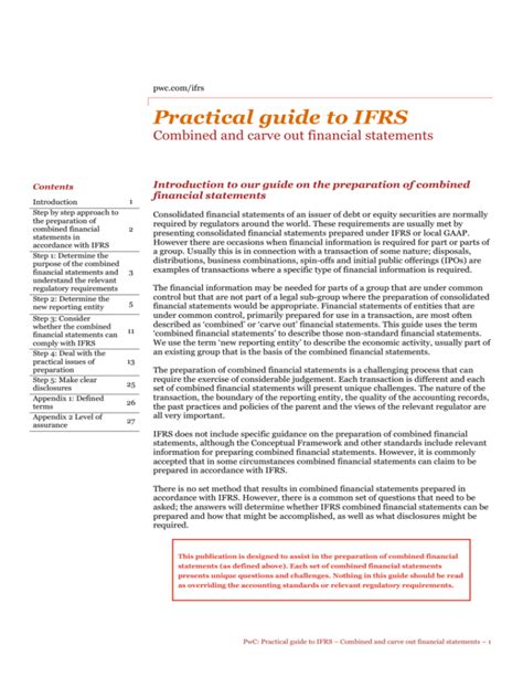 Combined And Carve Out Financial Statements Inform