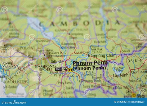 Phnom Penh Cambodia Map Stock Photo Image Of Close Country 21296224