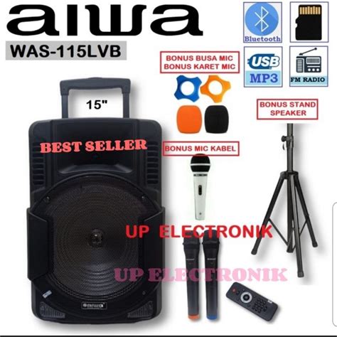 Jual Speaker Portable Wireless Inch Aiwa Was Lvb Usb Bluetooth