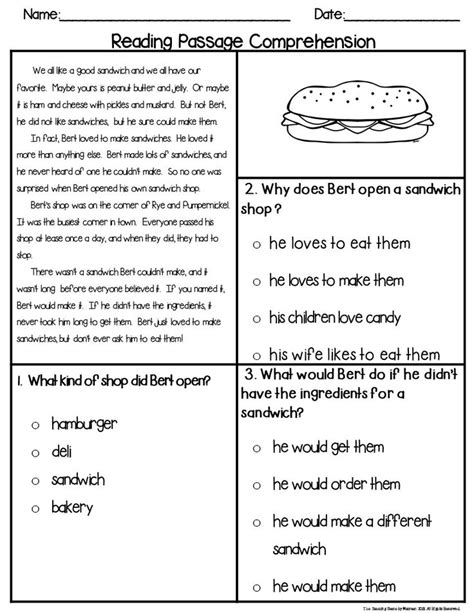 Second Grade Reading Comprehension Assessment Booklets Resource Includes Three C Reading