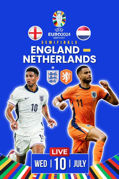 Euro 2024 Semi Final England Vs Netherlands Template Postermywall