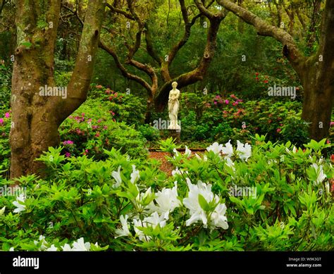 Virginia Dare Statue, Elizabethan Gardens, Manteo, Roanoke Island, North Carolina, USA Stock ...