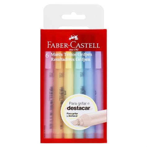 Caneta Marca Texto Faber Castell Grifpen Tons Pasteis 006 Cores MT