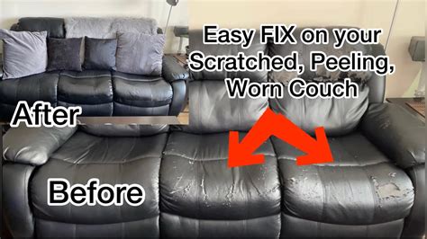 Easy Fix On Your Scratched Peeling And Worn Leather Couch Youtube