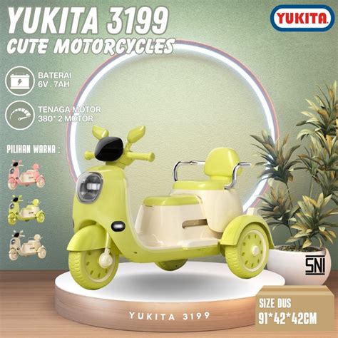 Jual Yukita 618 Mainan Anak Motor Aki Gandengan Motor Bonceng Yukita