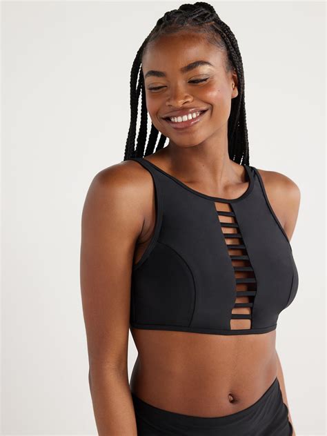 Time And Tru Women S And Women S Plus Lattice Bikini Top Sizes S X Walmart