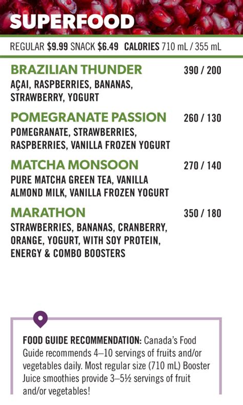 Booster Juice Menu - justforyouiqaluit.ca