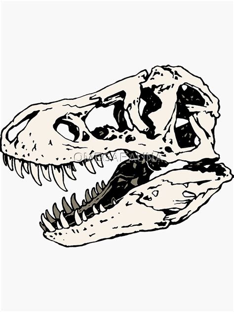 Geo Rex Vortex Aquamarine Dinosaur Skull Fossil Art Sticker By