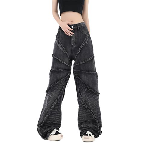 Spider Web Seams Wide Leg Opiumcore Jeans Unisex Altcore