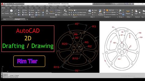 Autocad 2d Drawing Autocad 2d Practice Of Rim Tierwheel Cap Youtube