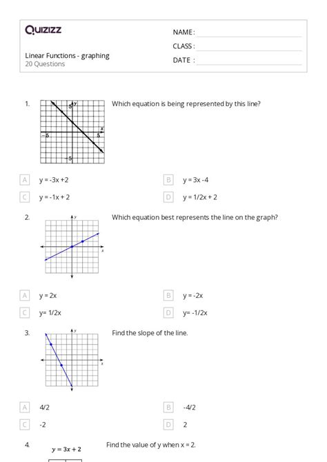 50 Linear Functions Worksheets For 9th Class On Quizizz Free