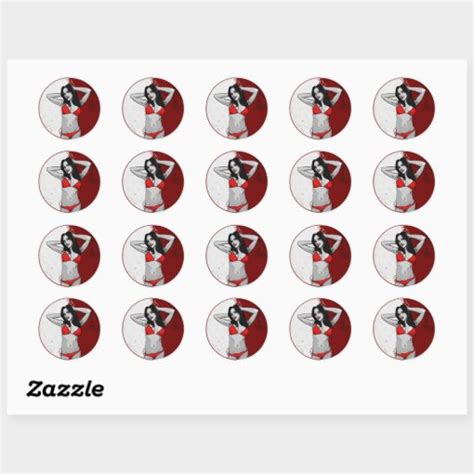 Hot Cartoon Bikini Babe Classic Round Sticker Zazzle