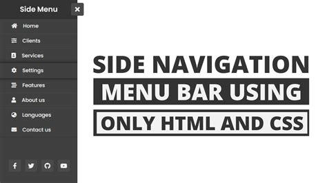 Animated Sidebar Menu Using Only Html And Css Side Navigation Menu