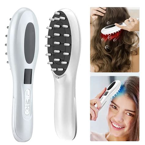 Head Massager Electric Vibration Hair Growth Massage Comb Red Light Therapy Portable Micro