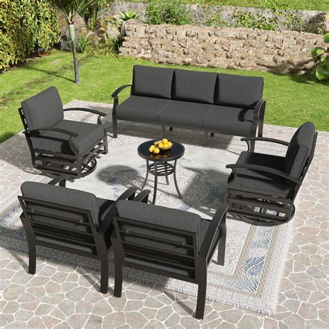 Amazon Kullavik Aluminum Patio Furniture Set Pieces Seat Metal