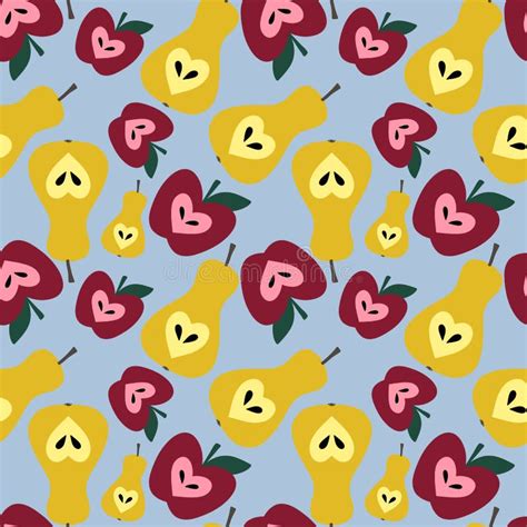 Seamless Fruit Pattern With Apples For Ts Stock Illustration