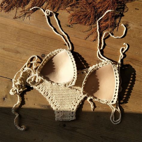 Handmade Crochet Bikini Set Sexy Swimwear Coachella Boho Womens Swimsuit Suit Ebay