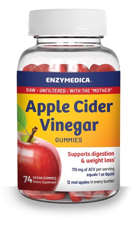 Enzymedica Apple Cider Vinegar Gummies 710 Mg 74 Gummies Vitacost