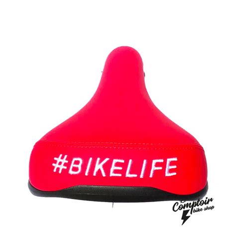 Selle Bikelife Rouge Logo Blanc Wheeling Bike